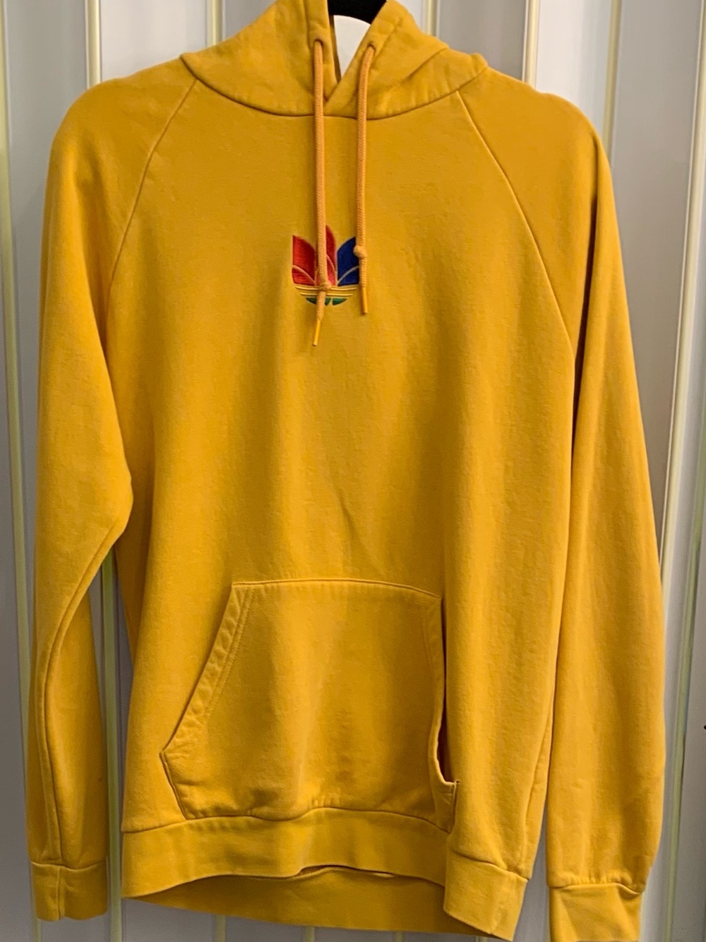 adidas Originals 3-D Trefoil Graphic Sweat Hoodie in “Active Gold” - Picture 2 of 12